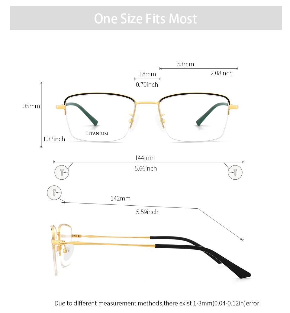 Оправа очков из титанового сплава, мужские ультралегкие квадратные очки для близорукости по рецепту, полуоправа, оптическая оправа, мужские очки#190006