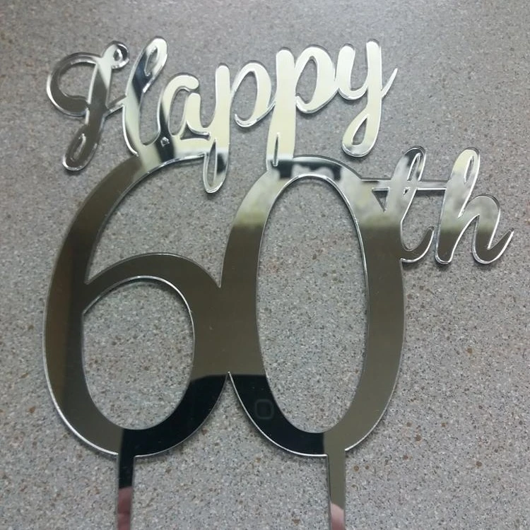 Happy 60th Birthday Cake Topper,Personalized Birthday Cake