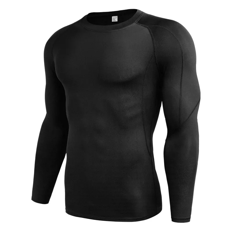 

2019 Men T-Shirt Solid Fitness Slim Fit T-shirt Tops Male O-neck Long Sleeve Sports Clothing