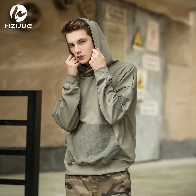 HZIJUE 2018 streetwear hoodie Classic Basic solid pure color oversize baggy Justin Bieber man Men Hip Hop cotton hoodies black