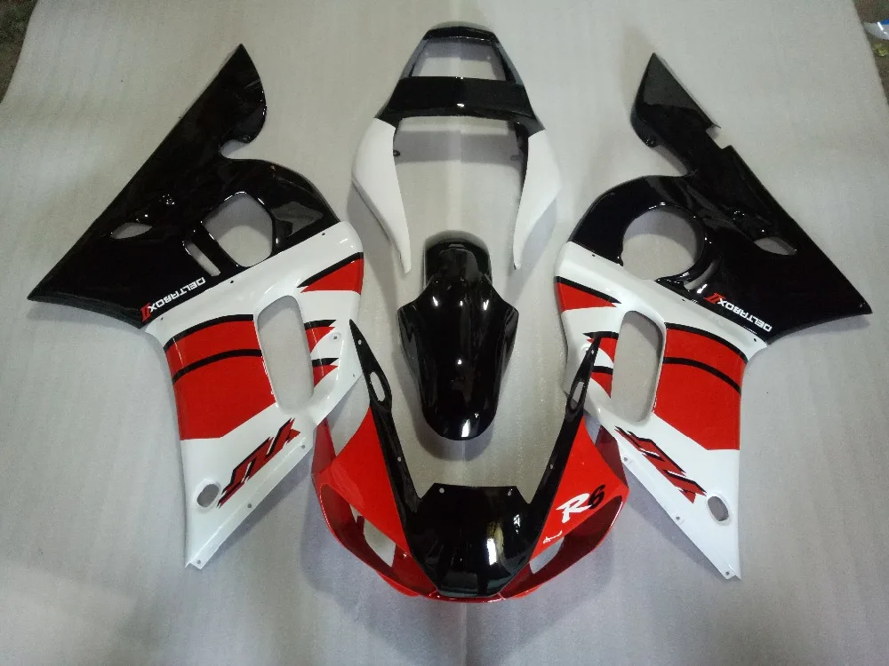 

Motorcycle Fairing kit for YAMAHA YZFR6 98 99 00 01 02 YZF R6 YZF600 1998 2000 2002 TOP Red white black Fairings set+7gifts YD44