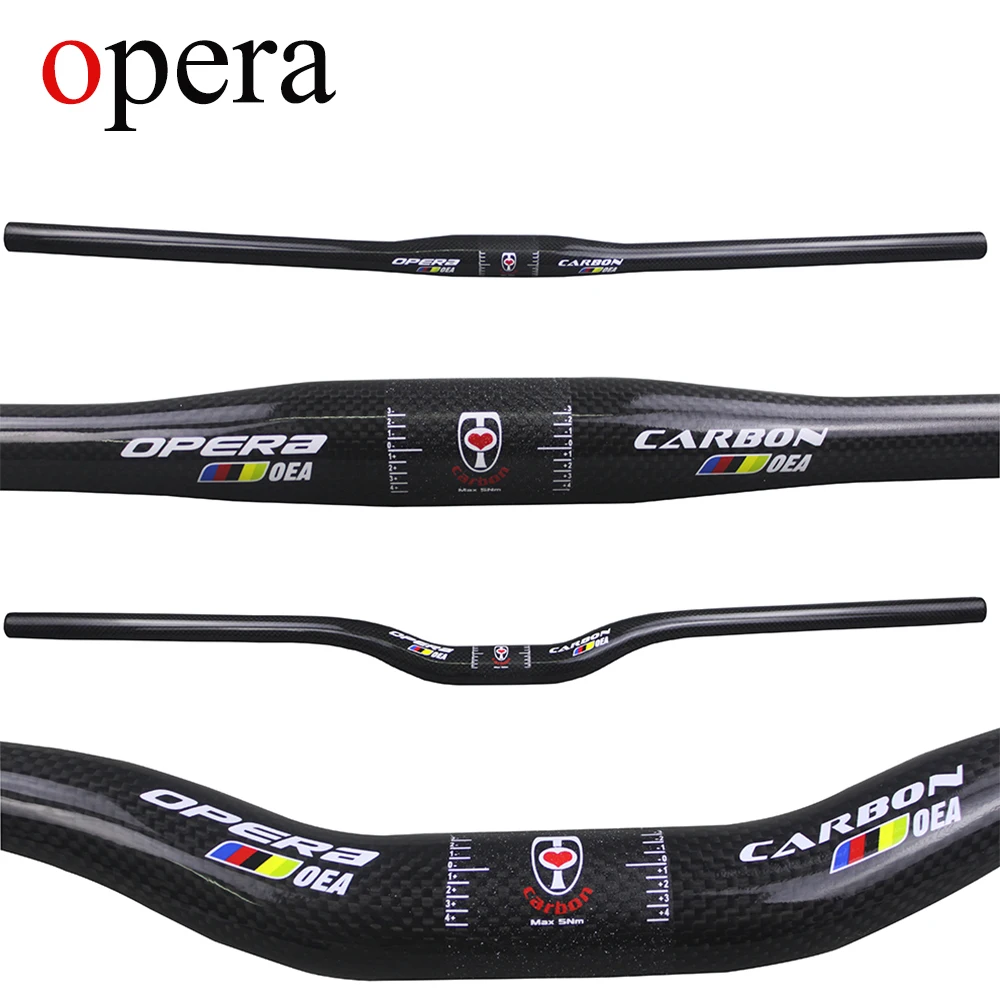 Tanie OPERA Carbon Fiber całkowita kierownica mtb rowerowa kierownica 31.8mm Carbon Mountain Bike 4 Upsweep 9 Backsweep darmowa wysyłka