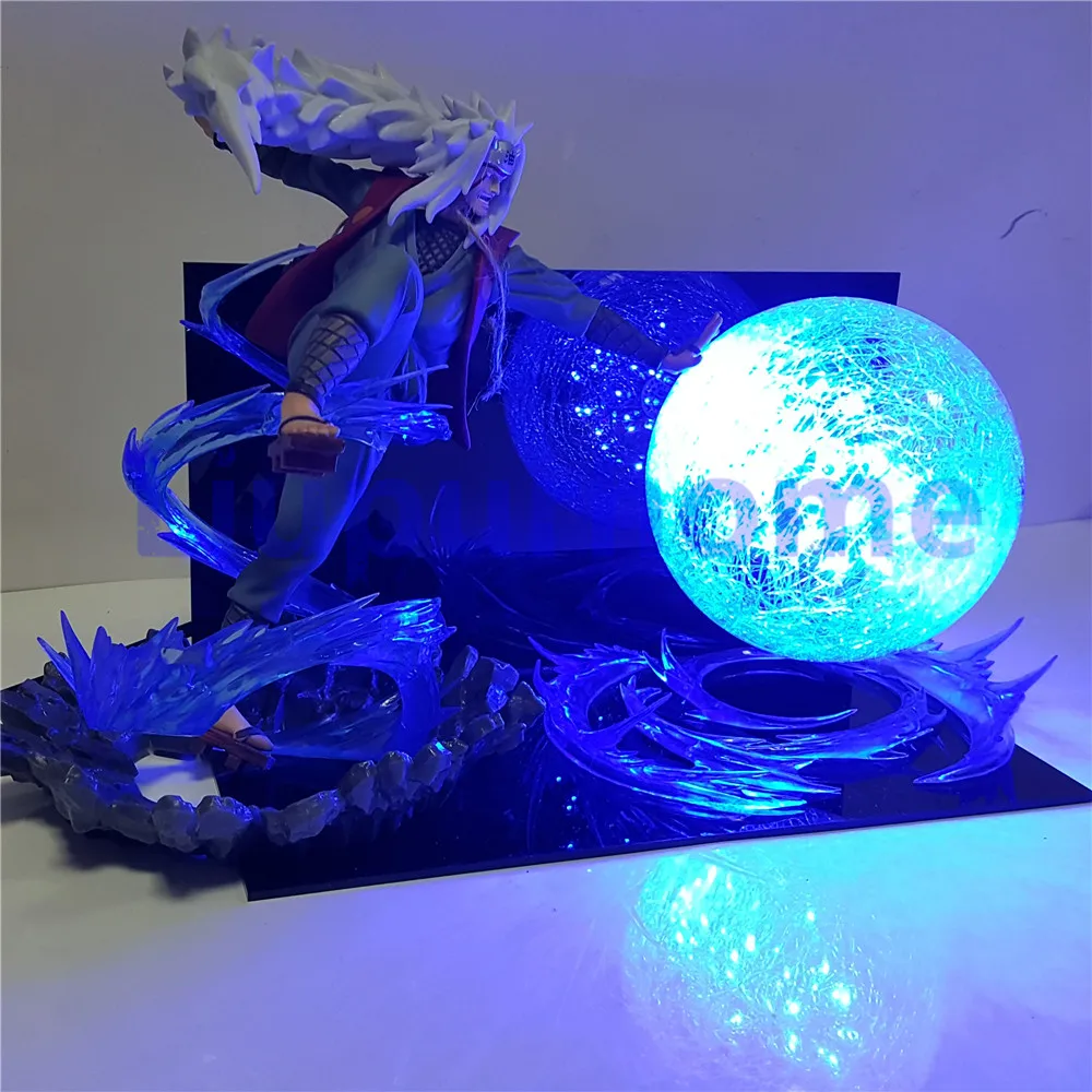 Наруто фигурка Jiraiya Rasengan Led сцена модель игрушки Аниме Наруто Shippuden figulas coleccion US EU штекер Декор Светильник