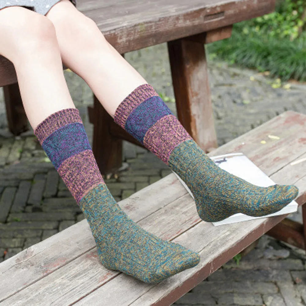 

long socks women knee socks striped winter Women Girl Cotton Boot Cuffs Warmer Leg women socks sexy casual medias de mujer A75