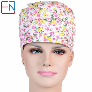 

Hennae Medical Caps With Sweatband 100% Cotton Comfortable Caps Womens Surgical Scrub Caps Medical Hat For Dentist Doctor Nurse