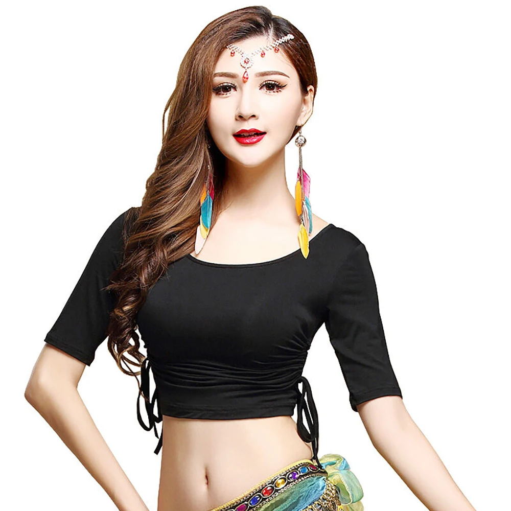 

2017 Women Belly Dance Top Cotton Fabric Straps Design Bollywood Bellydance Skirt Long Accessories Gypsy Cinto Shirt FF6213