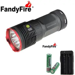 FandyFire CREE 8-светодиодный R8 8000lm 4-режим холодный белый свет фонарик (4*18650 + 2 * Зарядные устройства) высокая яркость светодиодный фонарик