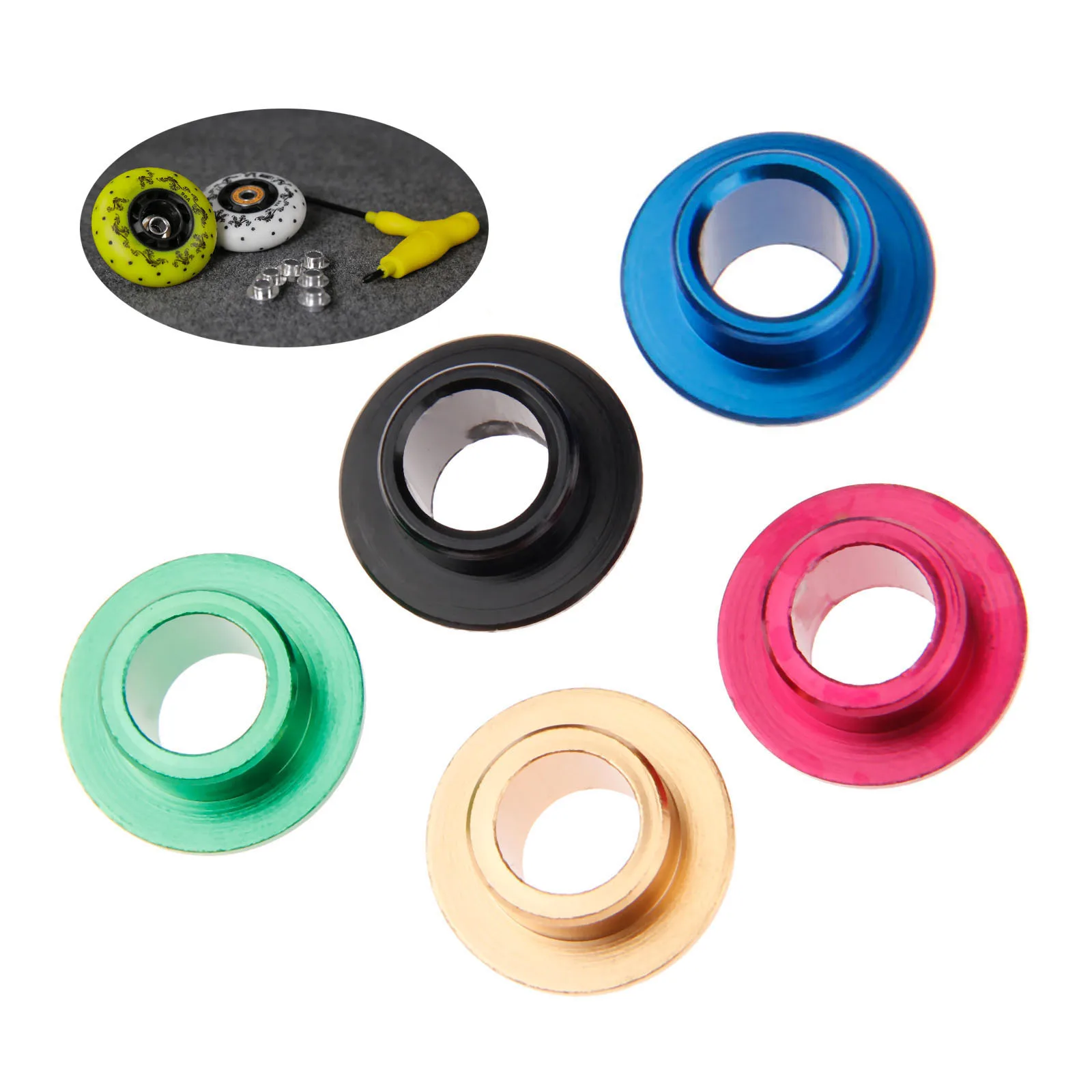 8 шт. втулки из алюминиевого сплава для роликовых коньков 5 цветов|inline skates spacers|skate