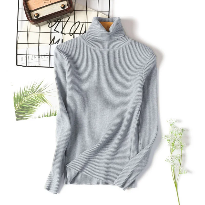 Warm Winter Women Sweater Turtleneck Pullover Knitted Sweaters For Ladies Long Sleeve High Elasticity Soft Pullovers Autumn 2018 (20)
