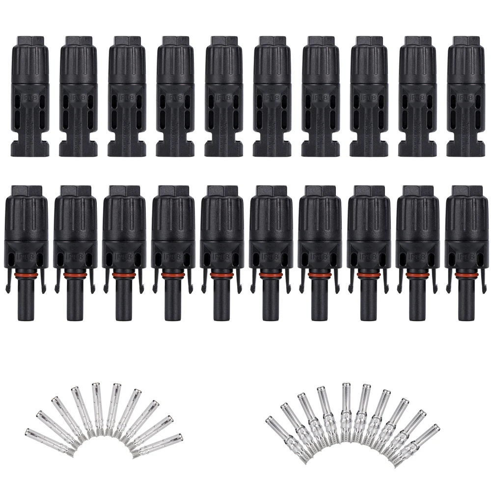 

MayWah@ 10Pairs x TUV MC4 Connector male and female, MC4 Solar Panel Connector used for Solar Cable 2.5mm2 4mm2 6mm2