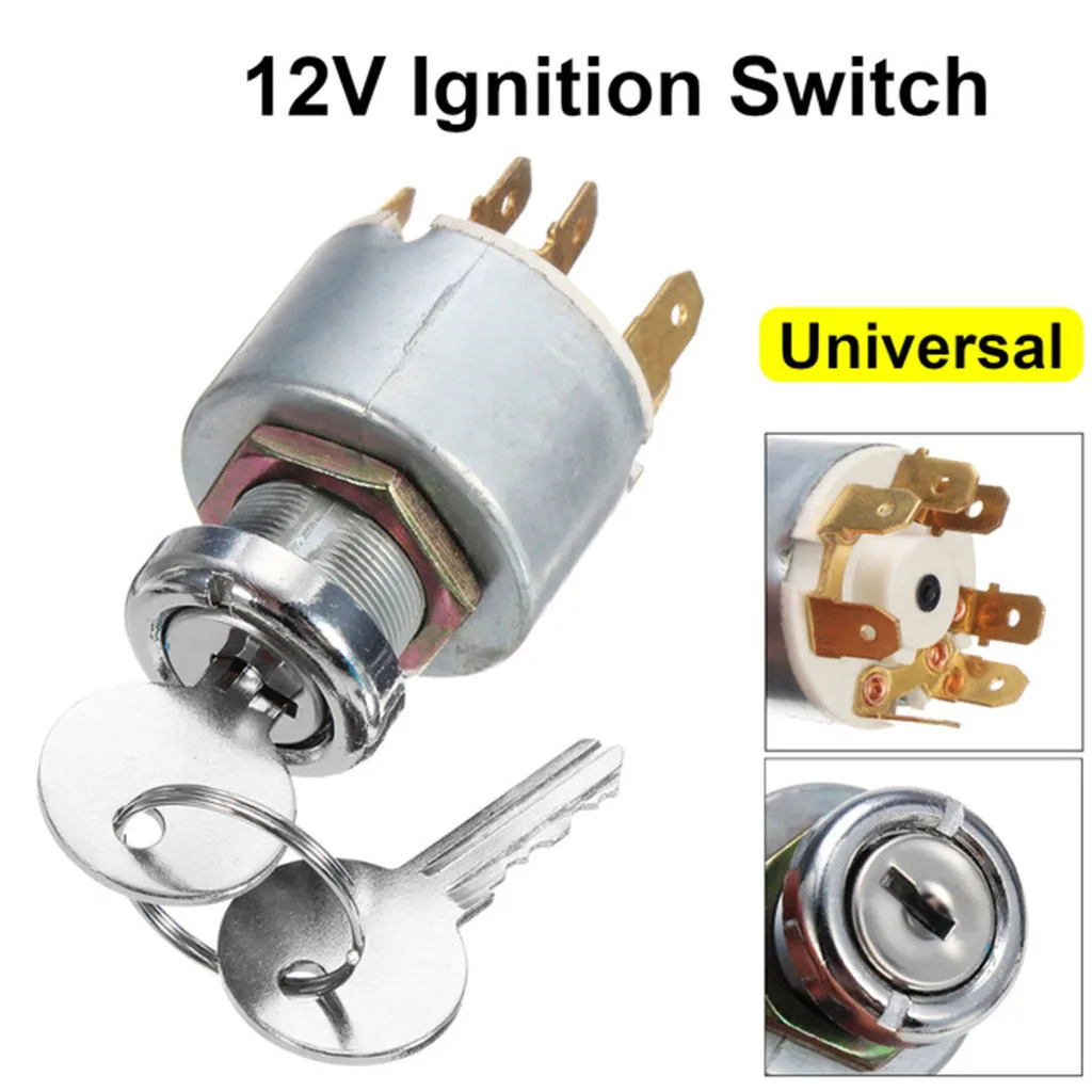 

12V 4 Universal Motorcycle Car Boat Lock Ignition Cylinder Switch Control With 2 Buttons For Lucas SPB501