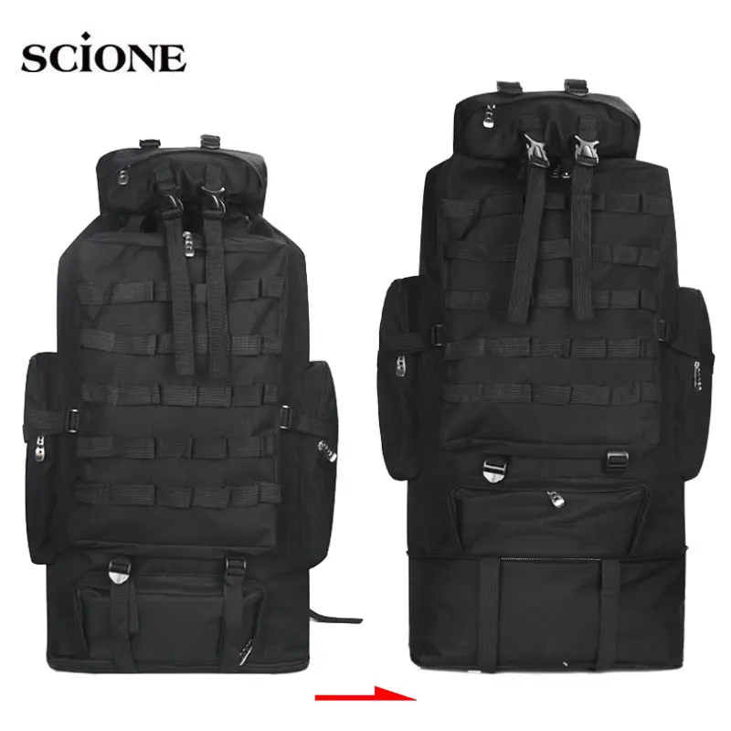 Billige 100L Military Molle Armee Tasche Camping Rucksack Taktische Großen Rucksäcke Wandern Reise Outdoor Sport Taschen Rucksack Mohila XA658WA