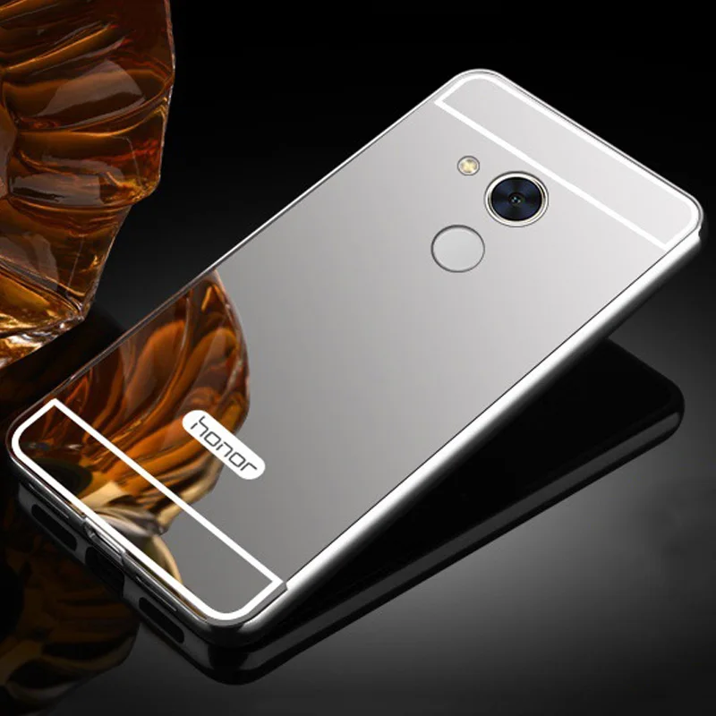 Роскошный чехол для Huawei Honor 6 8 9 Зеркальный Алюминиевый бампер металлическая