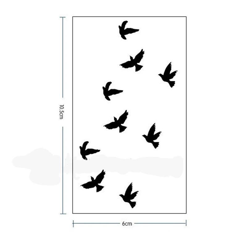 182 30 De Réduction10 Pièces Femmes Sexy Doigt Poignet Flash Tatouage Autocollants Liberté Petits Oiseaux Voler Conception Imperméable Temporaire