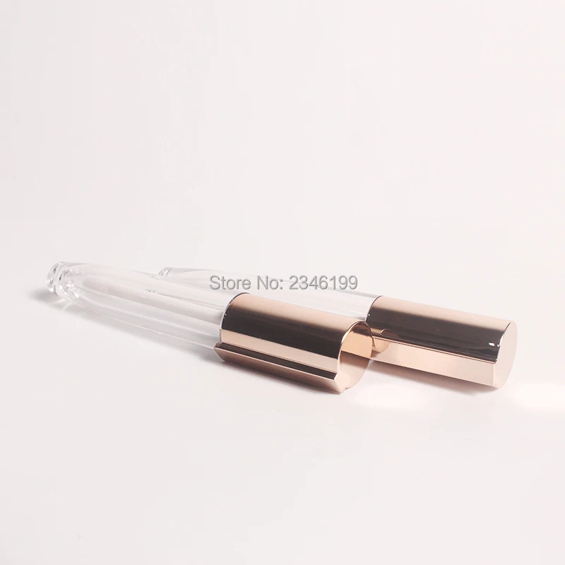 Empty Clear Lip Gloss Tube Rose Gold Cap Plastic Liquid Lipstick Container Round Clear Lip Gloss Refillable Bottle 40pcs/Lot