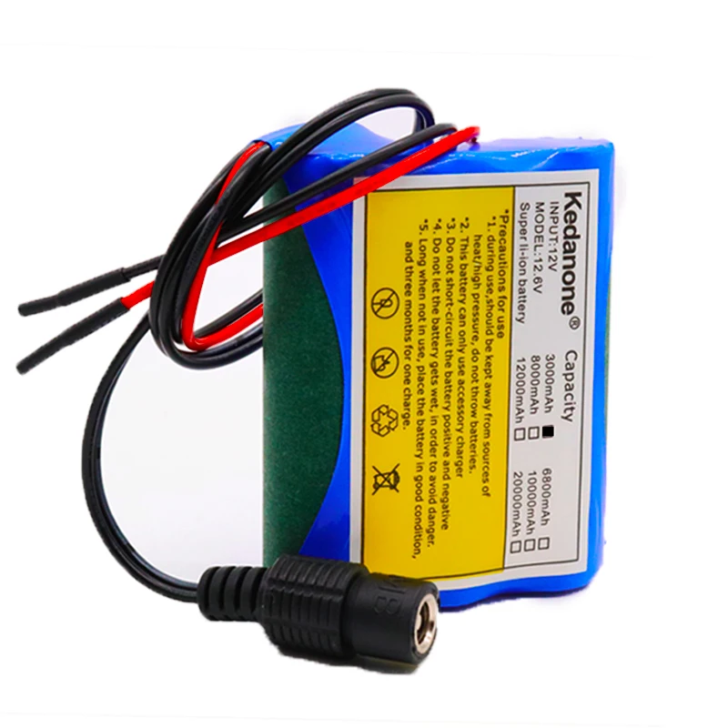 100% Новый оригинал 12 V 3000 mAh 18650 литий ионная аккумуляторная батарея для камеры