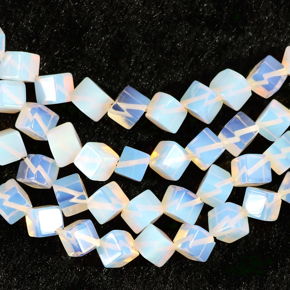 

Noble opal natural cube square shape 8*8mm fashion loose beads diy charms Jewelry making findings accessories B264