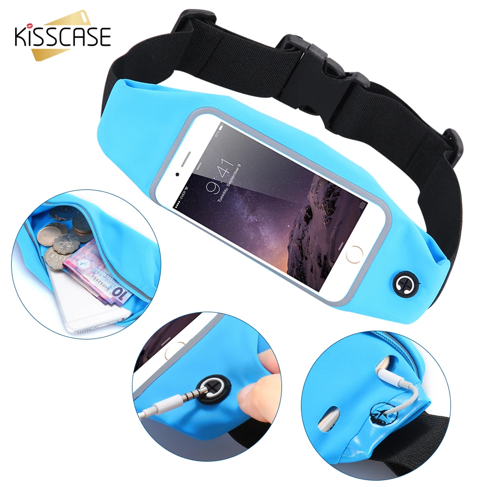 KISSCASE الخصر الرياضية شنطة جري حافظة لهاتف huawei P30 الموالية زميله 30 20 لايت الرياضة كيس مزموم لسامسونج S10 9 8 خزائن هاتف آيفون