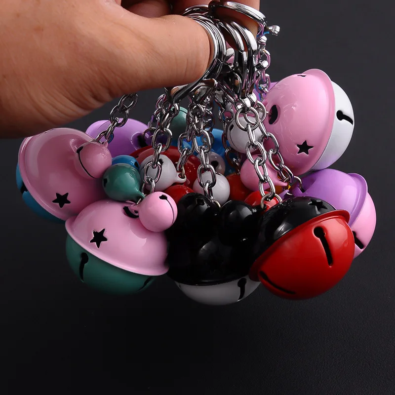 

New Charm Fashion Keychain Mix Color Bell Key Chain Holder Female Bag Pendant Plush Jewelry Women Keychain Keyring Gifts