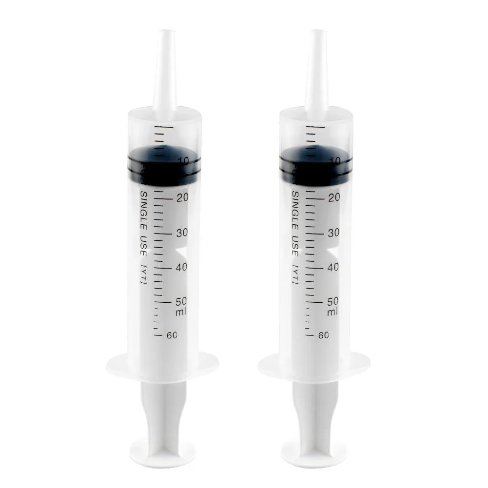 

New Sterile Reusable 60ML Plastic Medical Syringe For Hydroponics Measuring
