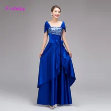 Cheap Long Red Satin Royal Blue Women Crystal Elegant Formal White Evening Dresses China Vestido Longo Occasion party gowns A50