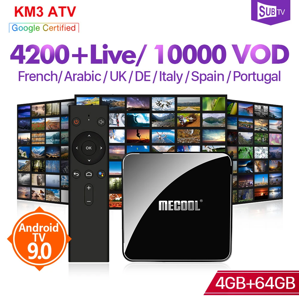 

IPTV France Arabic SUBTV 1 Year IPTV Code KM3 Android 9.0 Tv BOX 4G 64G French Arabic IP TV Portugal IPTV Turkey Italy UK IP TV