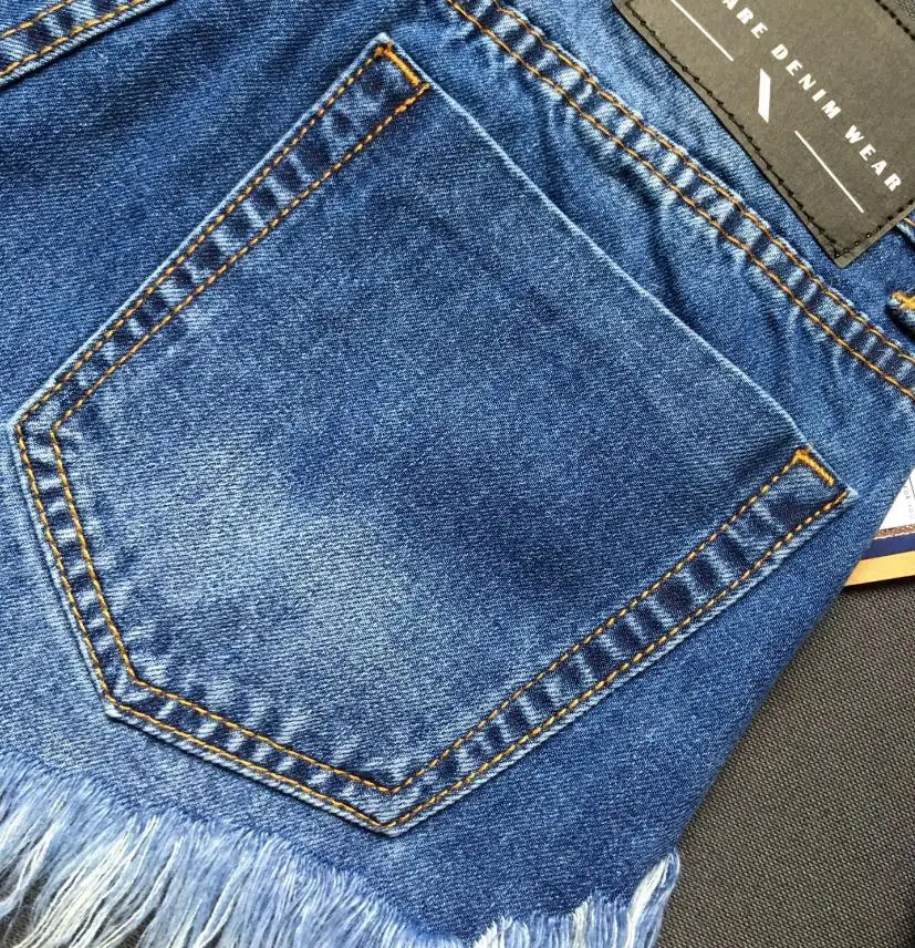Новые Высокая талия женские джинсовые шорты с кисточками летние пикантные побелены женские джинсы короткие Размеры 32/42 обтягивающие
