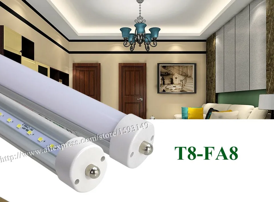 25 шт. FA8 одноконтактный светодиодный T8 Tube Light 4ft 6ft 8ft светодиодный лампы SMD2835 светодиодные лампы дневного света Теплый Холодный белый Спальня светодиодный трубчатая лампа