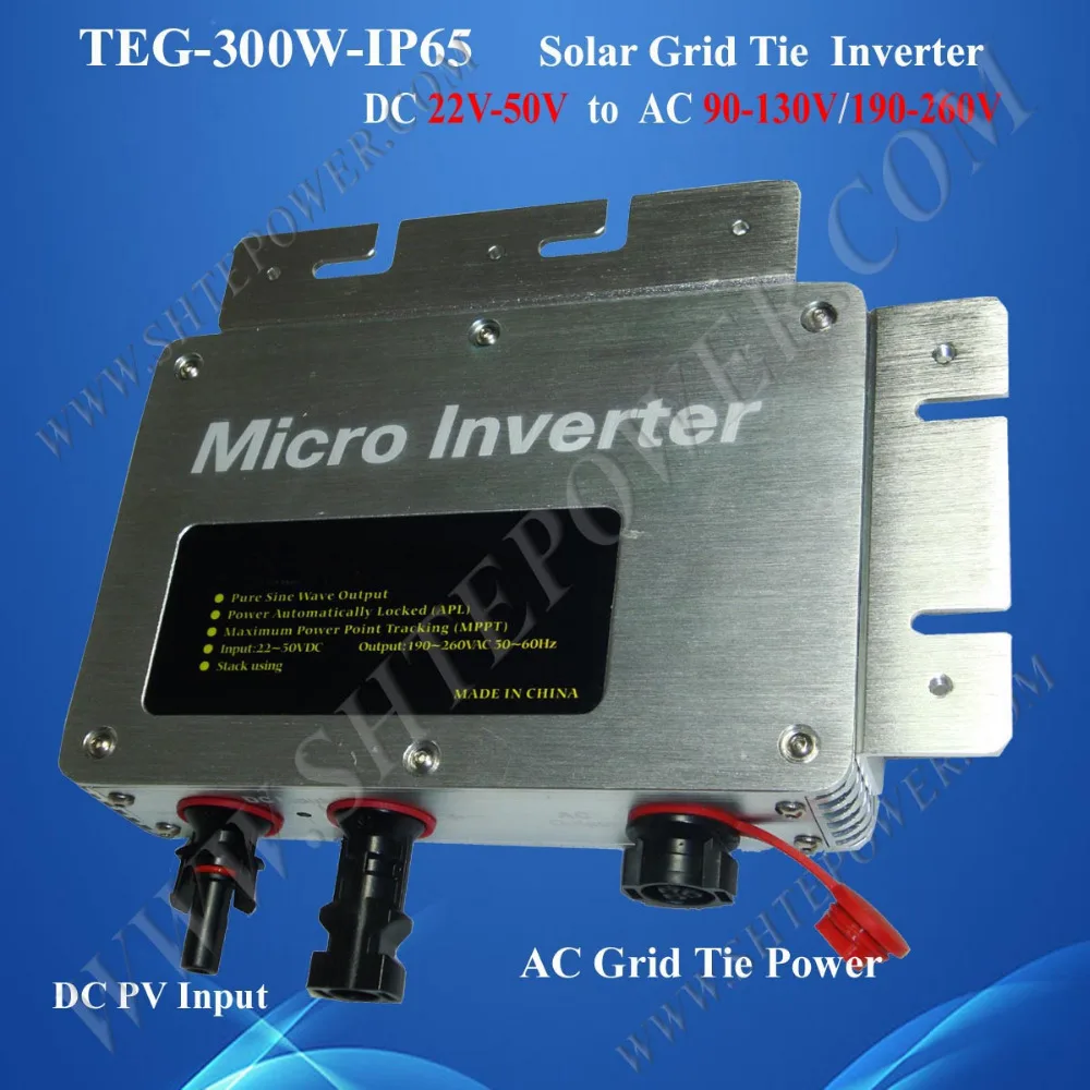 

Gird tie mppt power solar inverter dc 24v 48v to ac 110v 220v high efficiency 300w IP65 inverters