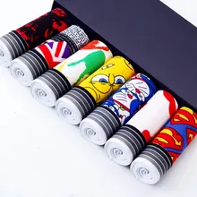 7 adet/grup seksi iç çamaşırı boxer erkek şort erkek giyim boksörler külot şort seksi şişman adam erkek şort baskı karikatür