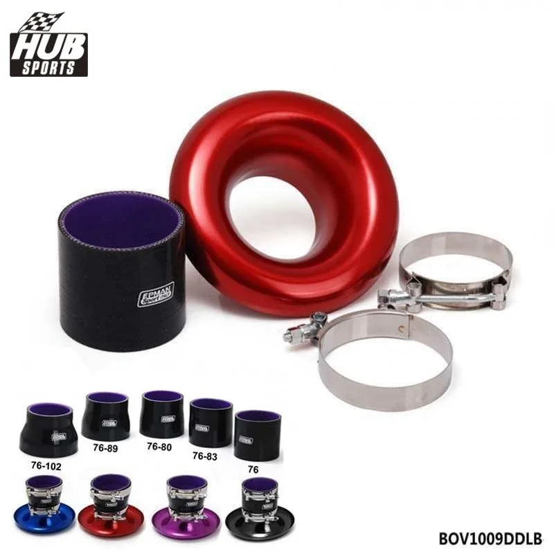 Aluminum Velocity Stack/Air Intake For Cold/RAM Engine With Clamps + Silicone hose HU-BOV1009DDLB