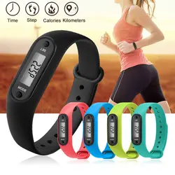 Цифровой ЖК-силиконовый браслет-шагомер бегать шаг ходьбы Счетчик калорий наручные женские и мужские спортивные фитнес часы браслет
