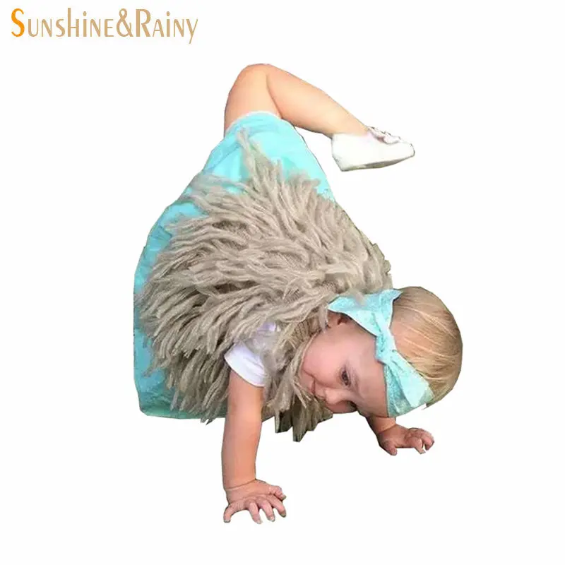 

Hand-made Kids Fringed Vest Brand Girls Waistcoat Autumn Winter Outerwear Children Cardigan Faux Fur Sweater Vest For Baby