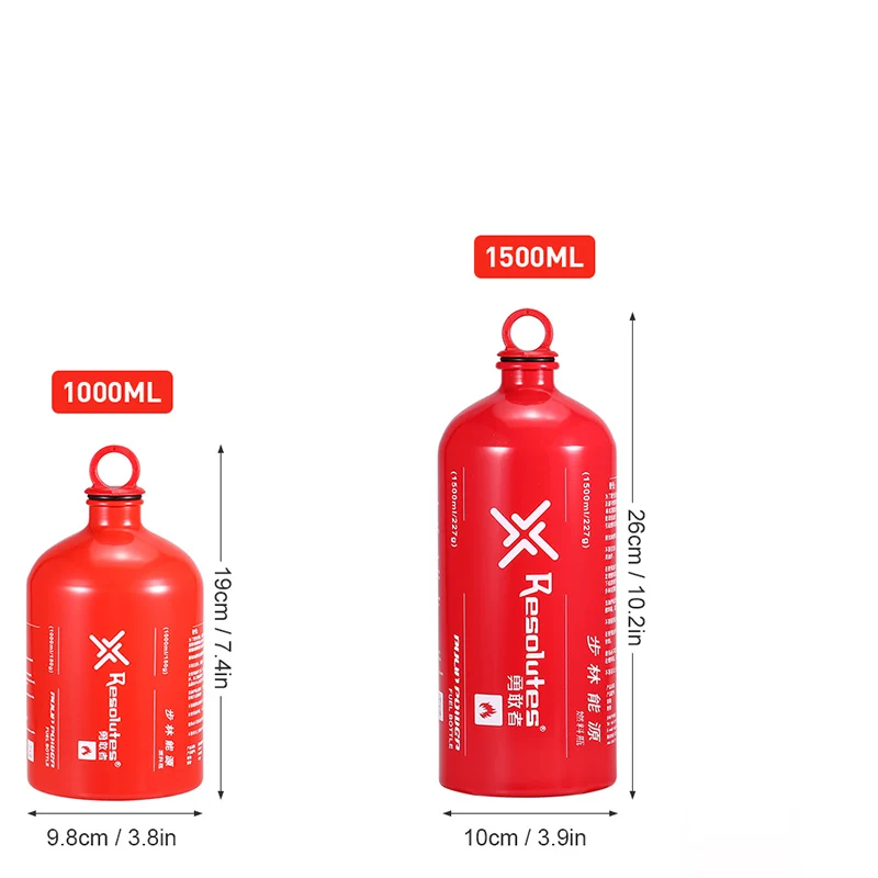 Бутылка для топлива на открытом воздухе для кемпинга, алюминиевая бутылка для хранения алкоголя, бензина, керосина, бутылка для топлива, пустая бутылка 500 мл/750 мл/1000 мл/1500 мл