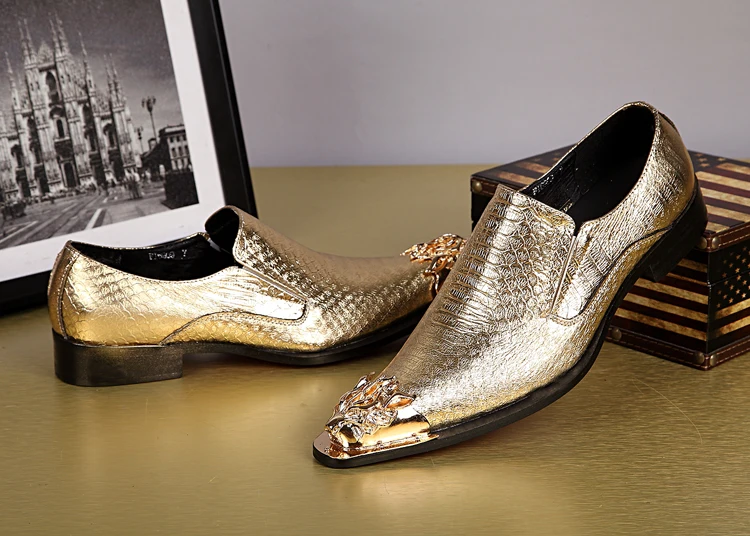 mens gold dress shoes