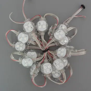 

200pcs DC12V ws2811/1908 IC D30 diameter 30mm 5050SMD RGB 3 leds led pixel point light module waterproof by DHL Fedex Express