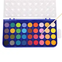 36 цветов сплошной акварельный торт с кисточкой