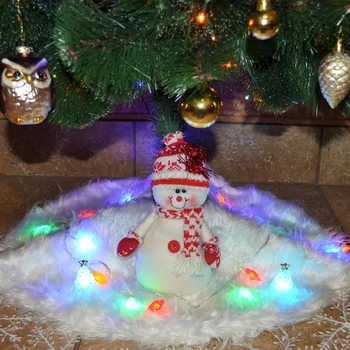 

1PC Creative White Plush Christmas Tree Skirts Fur Carpet Xmas Decoration New Year Home Outdoor Decor Event Party Tree Skirts