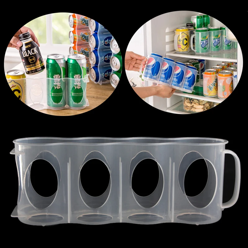 Beer Soda Can Storage Holder Kitchen Fridge Organization Rack Plastic