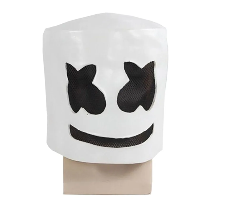 

DJ Marshmello Mask Latex Full Face Adult Costume Cosplay Carnival Halloween Helmet Party Prop Dance Party Head Masks