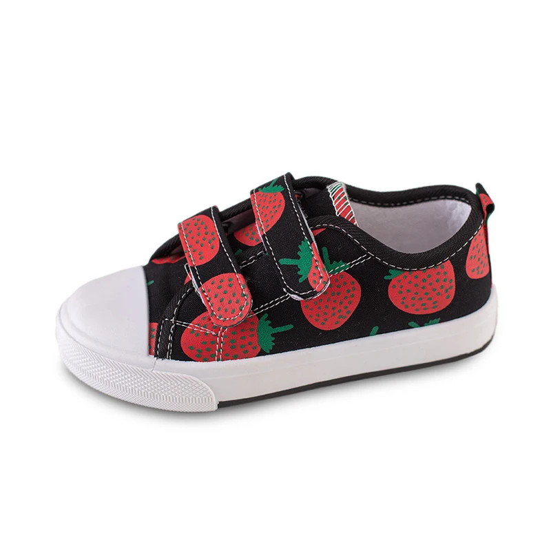 Cute Shoes Kids Girl Canvas Sneakers Strawberry Sweet Girls Flats 2019 Spring Summer Children Canvas Shoes Casual Boys Sneakers
