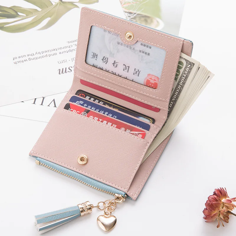 

2019 Tassel Women Wallet Small Cute Wallet Women Short Leather Women Wallets Zipper Purses Portefeuille Female Purse Clutch