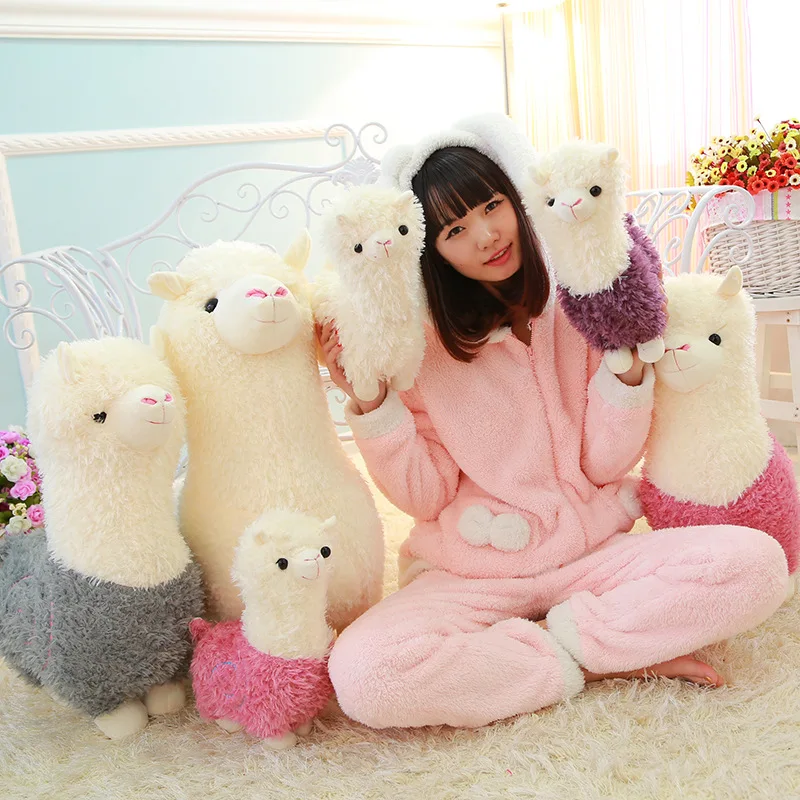 1Pcs-Cute-Alpaca-Plush-Toy-28CM-35CM-45CM-Height-Camel-Cream-Llama-Stuffed-Animal-Kids-Doll (2)