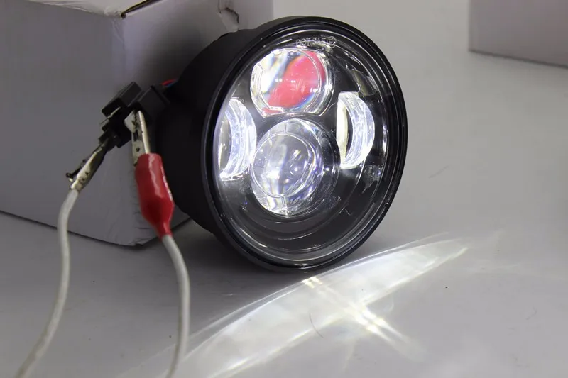 Pair Motors Headlight Fat Bob LED Driving Lamp 5 inch Motorcycle High  Low Beam Headlight for Harley Dyna Fat Bob (2)