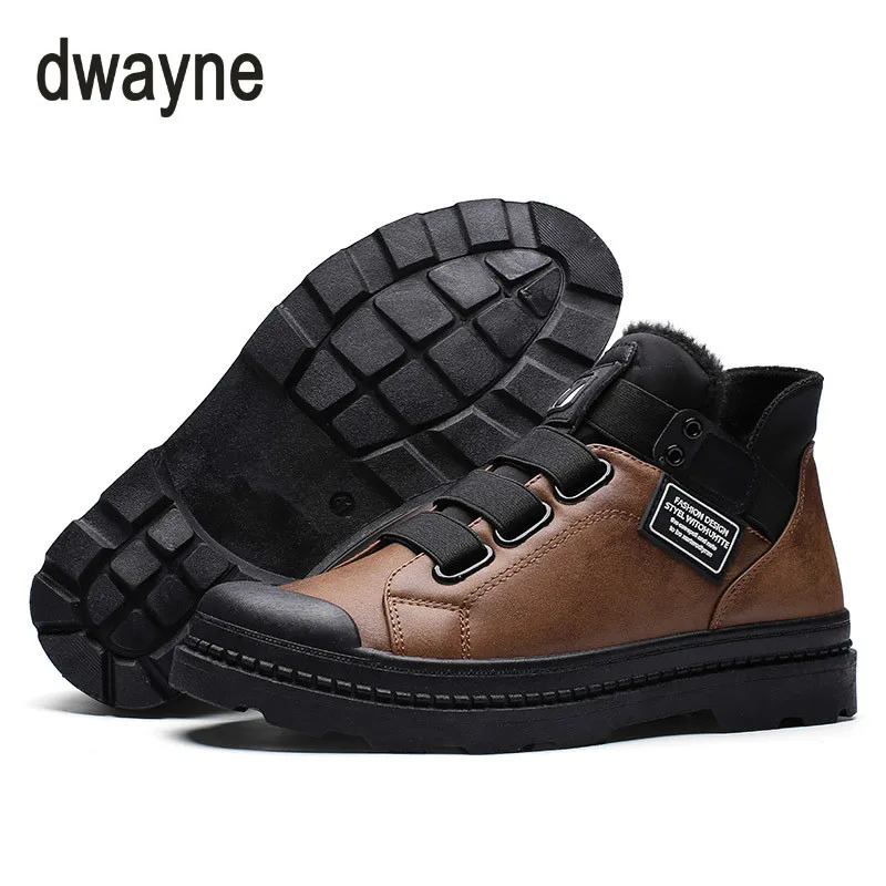 

2019 Hot Sale Men Boots Winter with Fur 2018 Warm Snow Boots Men Winter Boots Work Shoes Men Footwear Fashion PU Ankle Shoes