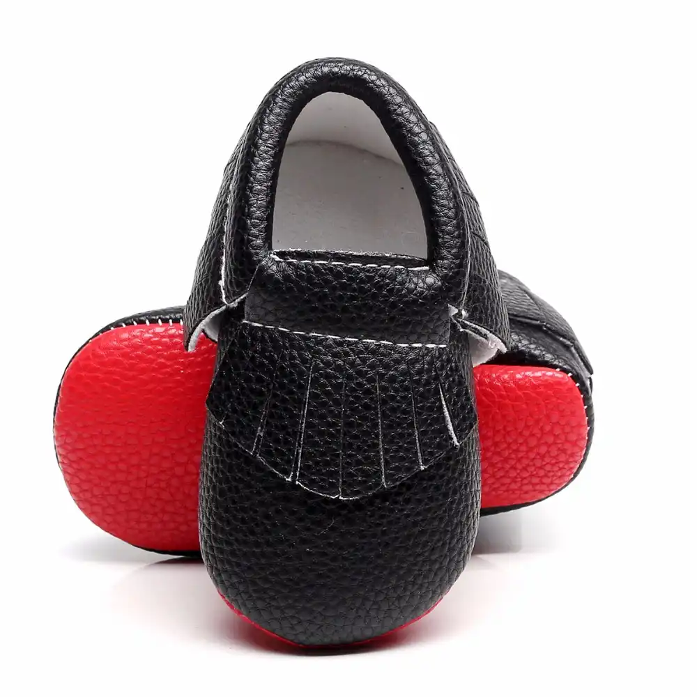 red bottom baby moccasins