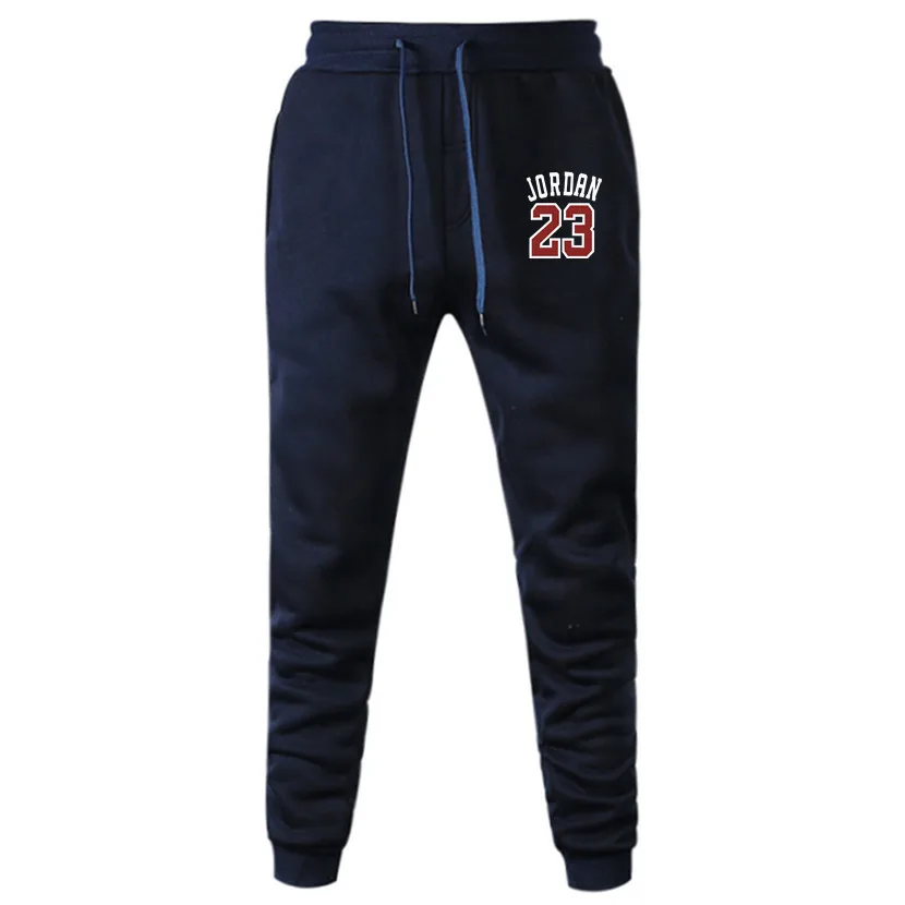 Брендовые мужские спортивные штаны Jordan 23 s, спортивные штаны для фитнеса, повседневные модные брендовые спортивные штаны для бега, мужские повседневные штаны Snapback - Цвет: Navy blue 65