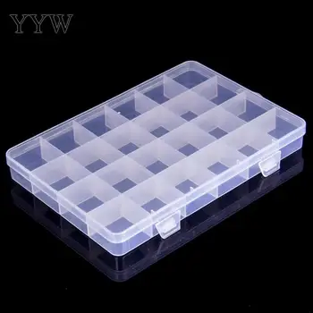 

Cheap Wholesale Plastic lots Adjustable Jewelry Storage Box Case Craft Organizer Beads Container for Designer DIY
