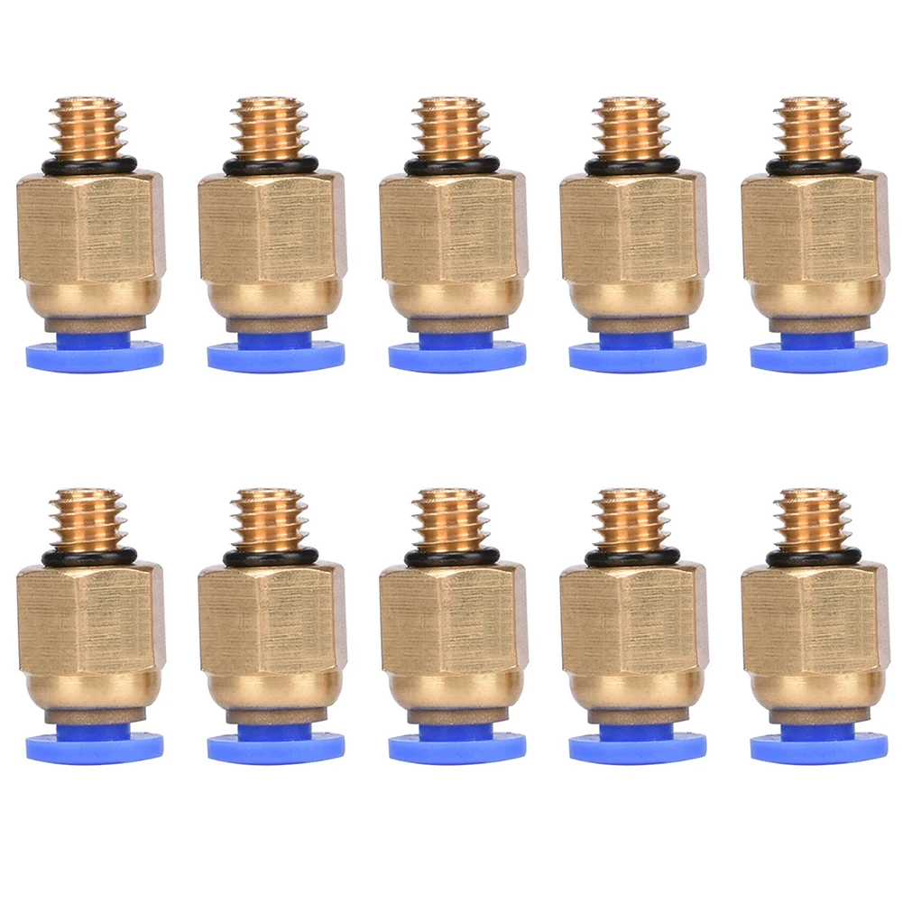 

10 Pcs Metal Fittings 3D Printer Tube Part Air Pneumatic Connectors Straight Joint Extruder Durable Quick Coupler Accessories