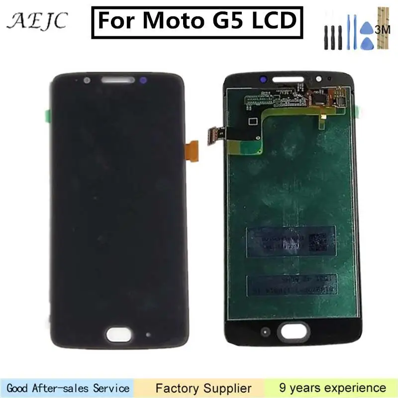 

For Motorola Moto G5 Xt1670 XT1671 Xt1672 Xt1676 LCD Display Touch Screen Digitizer Assembly Replacement 5" For Moto G5 Screen